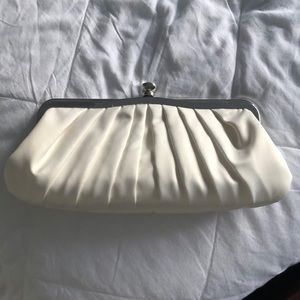 White satin bridal purse